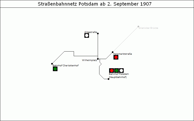 Bild: Grafische Darstellung Liniennetz ab 2. September 1907