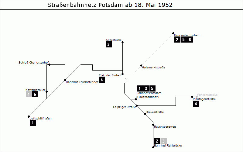 Bild: Grafische Darstellung Liniennetz ab 18. Mai 1952