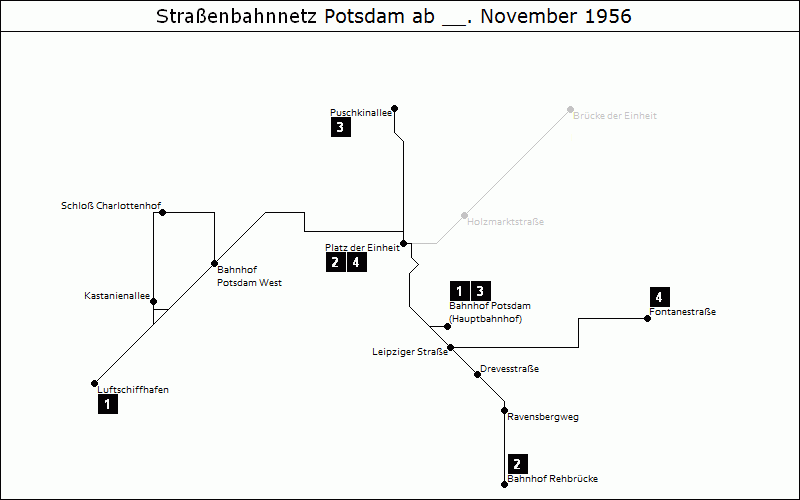 Bild: Grafische Darstellung Liniennetz ab __. November 1956