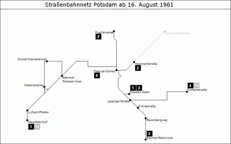 Bild: Grafische Darstellung Liniennetz ab 16. August 1961