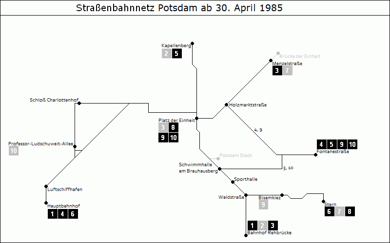 Bild: Grafische Darstellung Liniennetz ab 30. April 1985